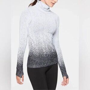 Athleta Flurry Base Layer Ombré Turtleneck, Lightweight Ribbed Shirt - Womens XS